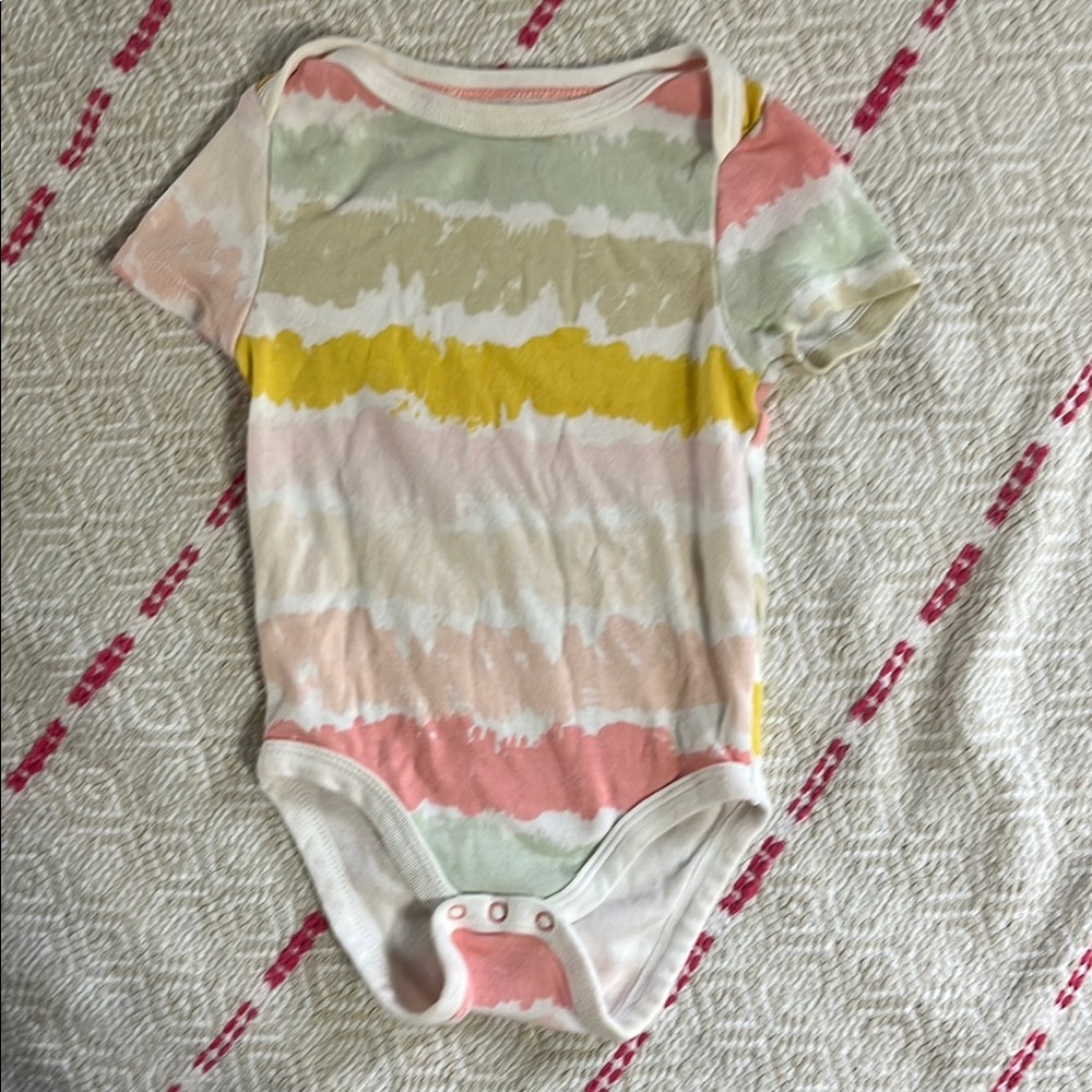 Cloud Island Pink and Yellow Bodysuit Soft Cotton One Piece